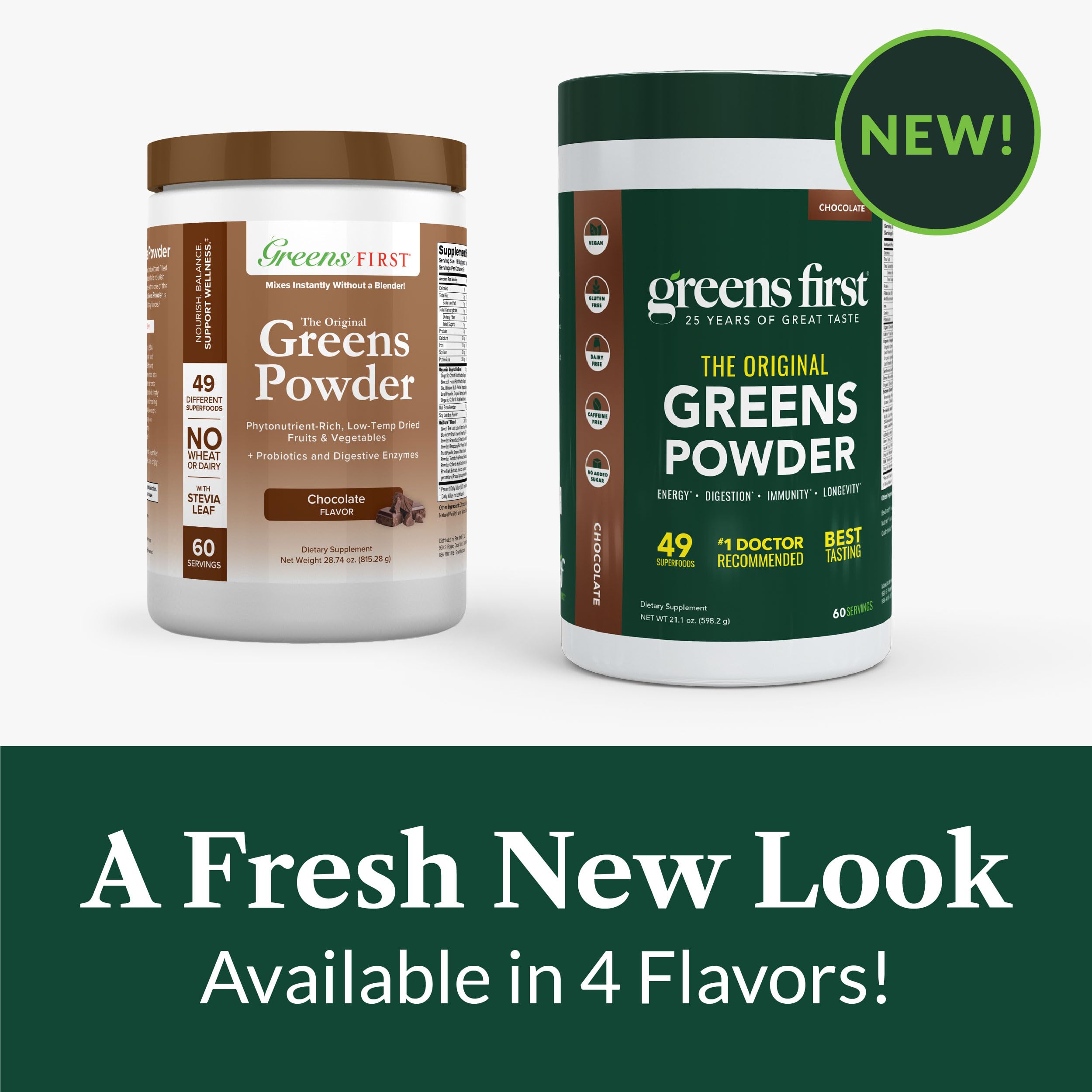 Greens First vegan, non-GMO clean-label formula supports plant-based nutrition.