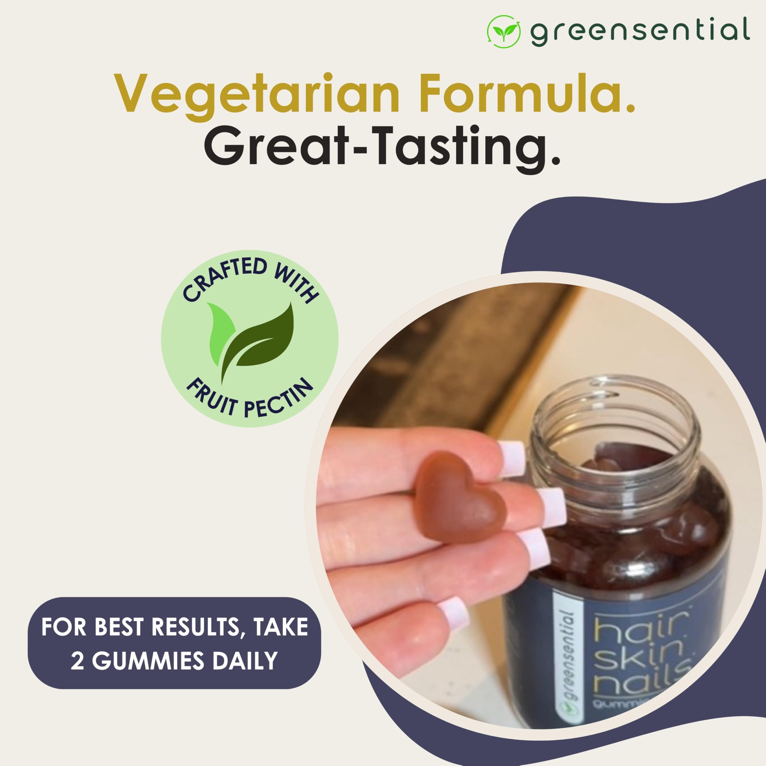 Greensential vegan pectin-based gummies provide plant-powered, gelatin-free nutrition.
