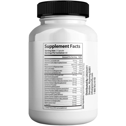 GreenVIFY Free Sugar Pro Max capsules close-up highlighting natural ingredients for wellness