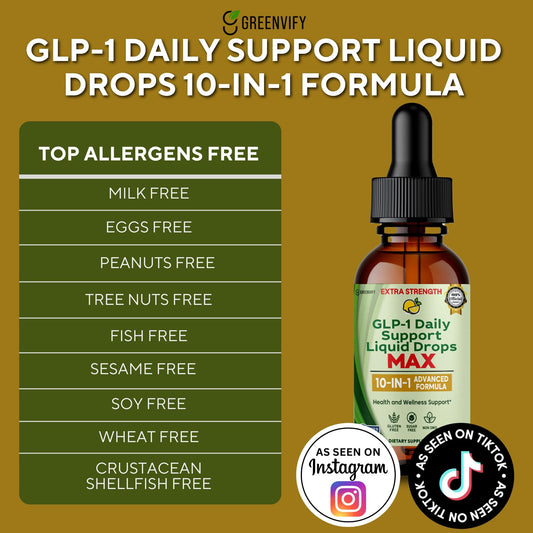 Greenvify GLP-1 Daily Support drops with dropper for precise daily servings.