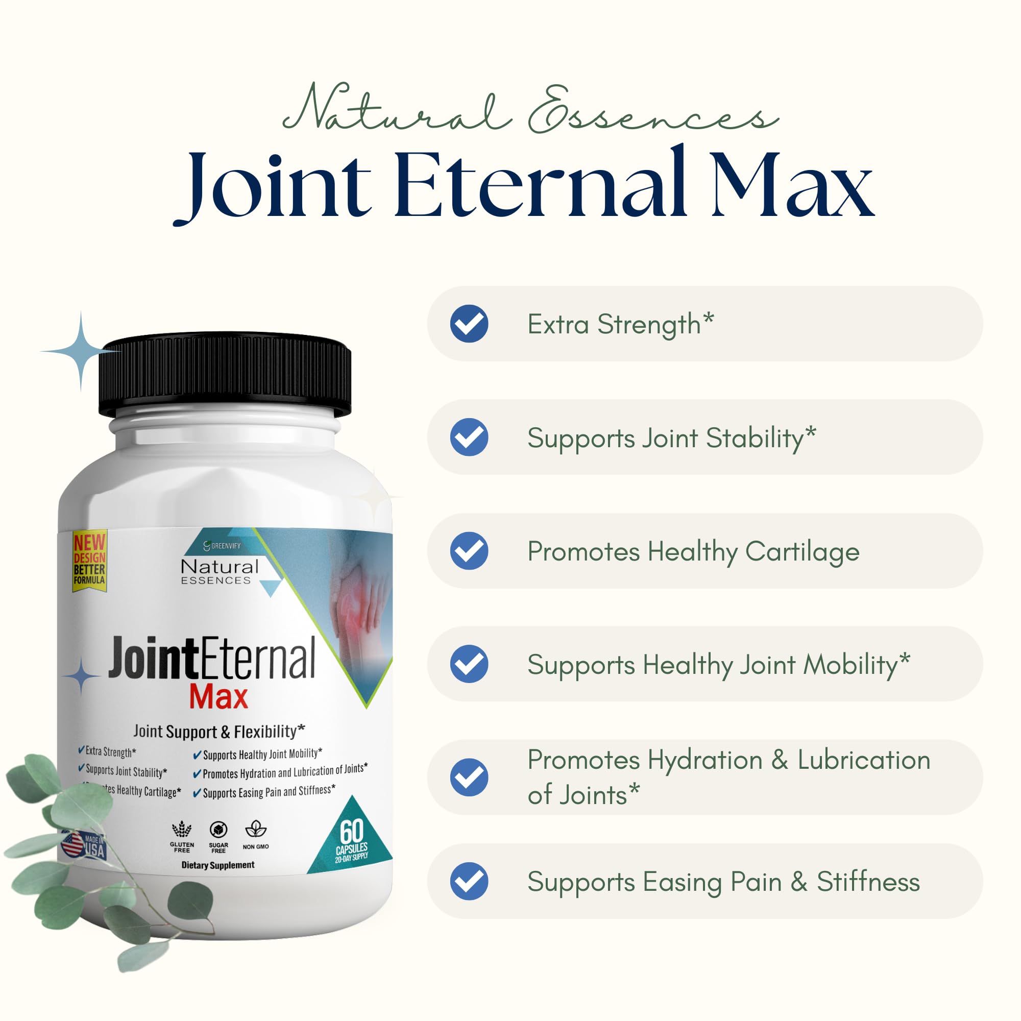 GREENVIFY Joint Eternal Max capsules closeup emphasizing convenient daily intake