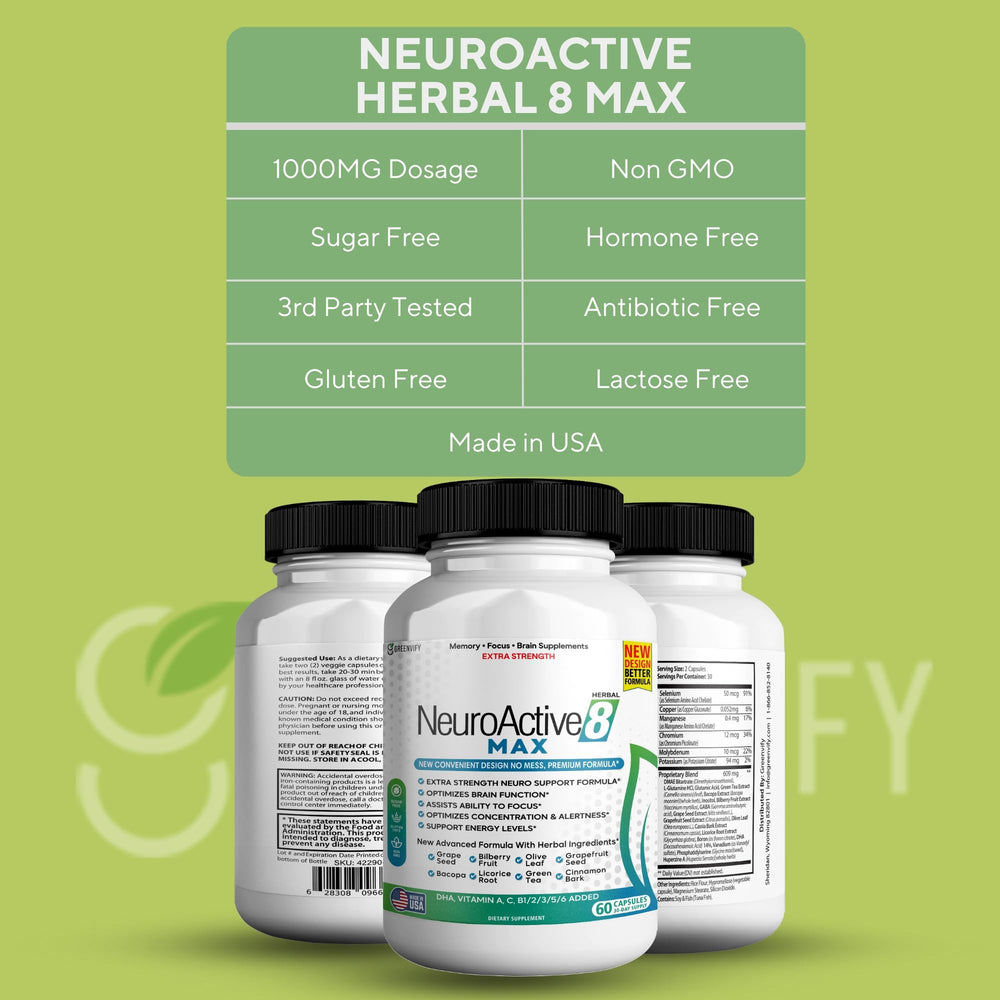 GreenVify NeuroActive 8 Max manufacturing facility safety seal.