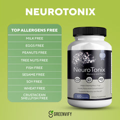 Greenvify NeuroTonix bottle beside water glass for a simple daily routine.