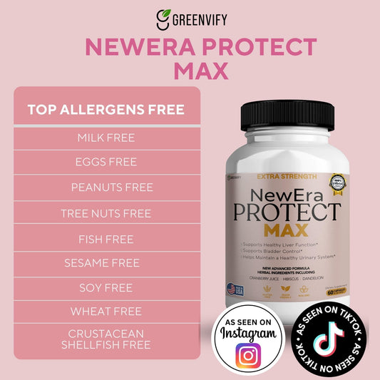 GREENVIFY New Era Protect Max capsules close-up, easy-to-swallow veggie capsules.