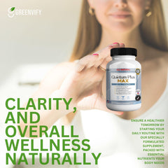 GreenVIFY Quietum Plus Max with ginkgo blend for focus and calm.