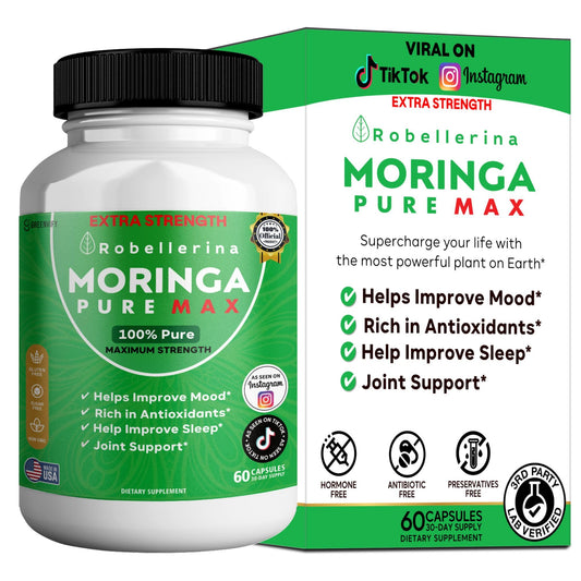 GreenVify Robellerina Moringa Pure Max bottle front for daily wellness support