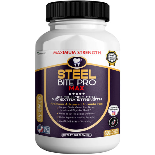 GREENVIFY Steel Bite Pro Max bottle front for daily digestive support.