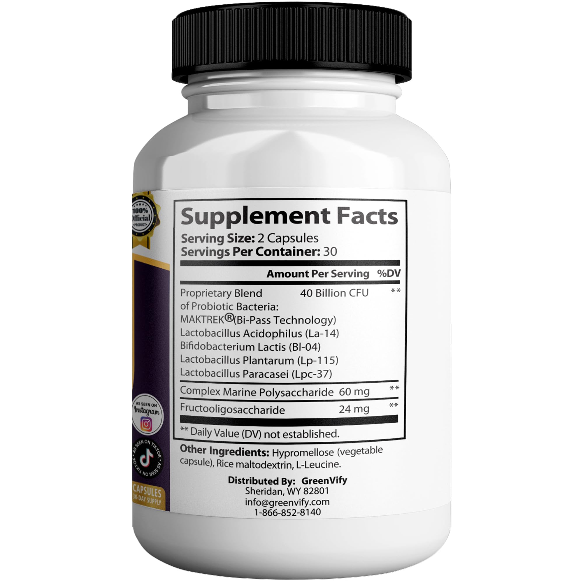 GREENVIFY Steel Bite Pro Max dairy-free symbol on label.