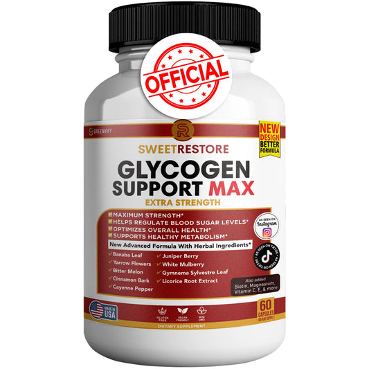 GreenVIFY Sweet Restore bottle front view for daily glycogen support.