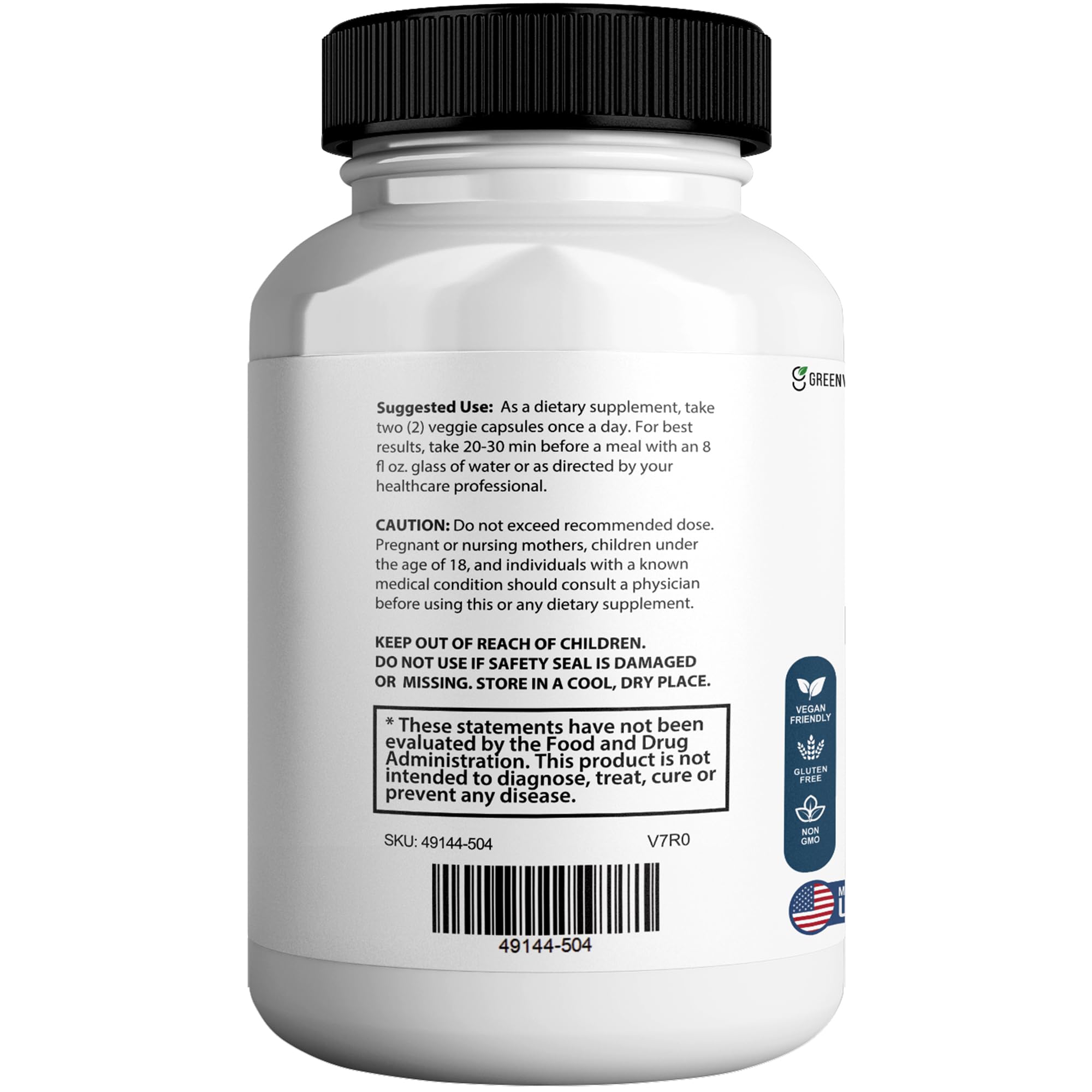 GreenVify Titan Urin Max Flow bottle and capsules ready for 30-day supply