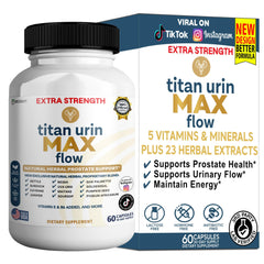GreenVify Titan Urin Max Flow bottle front with easy-to-swallow capsules for daily urinary support