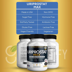 Greenvify Uriprostat Max bottle on table, ready for a daily health routine