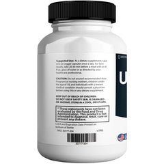 Greenvify Uriprostat Max bottle side view, showcasing the easy-to-swallow capsules
