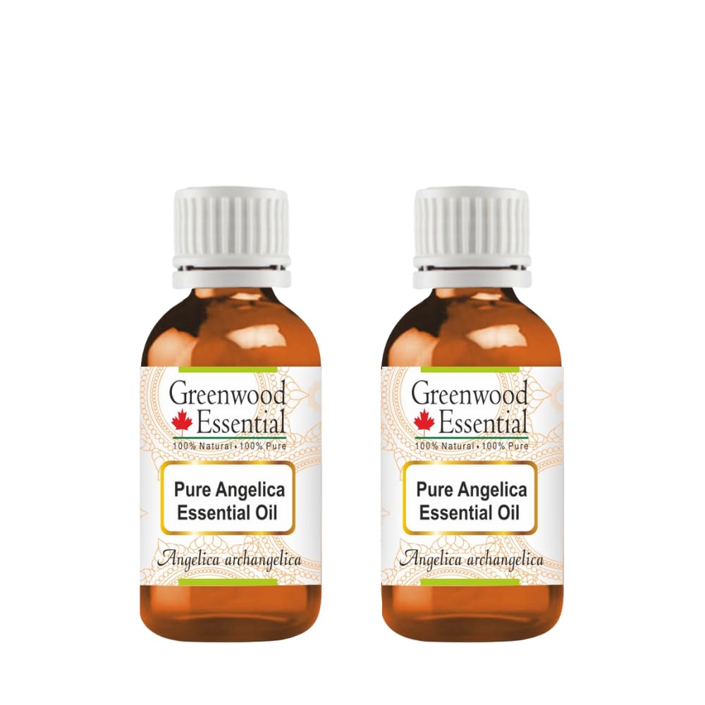 Greenwood Essential Angelica oil bottle in amber glass preserving potency for aroma use
