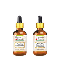 Greenwood Essential Bay oil with two droppers for precise application and aroma.