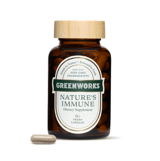Greenworks Nature's Immune bottle closed, easy daily immune support on the go.