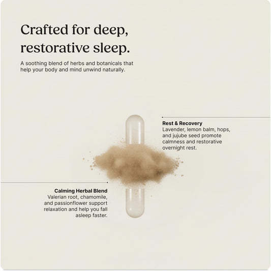 Greenworks Nature's Rest bottle side reveals vegan capsules and organic herbal blend