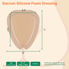 Greetmed Sacrum Foam Dressing border edge adheres to dry skin with minimal discomfort.