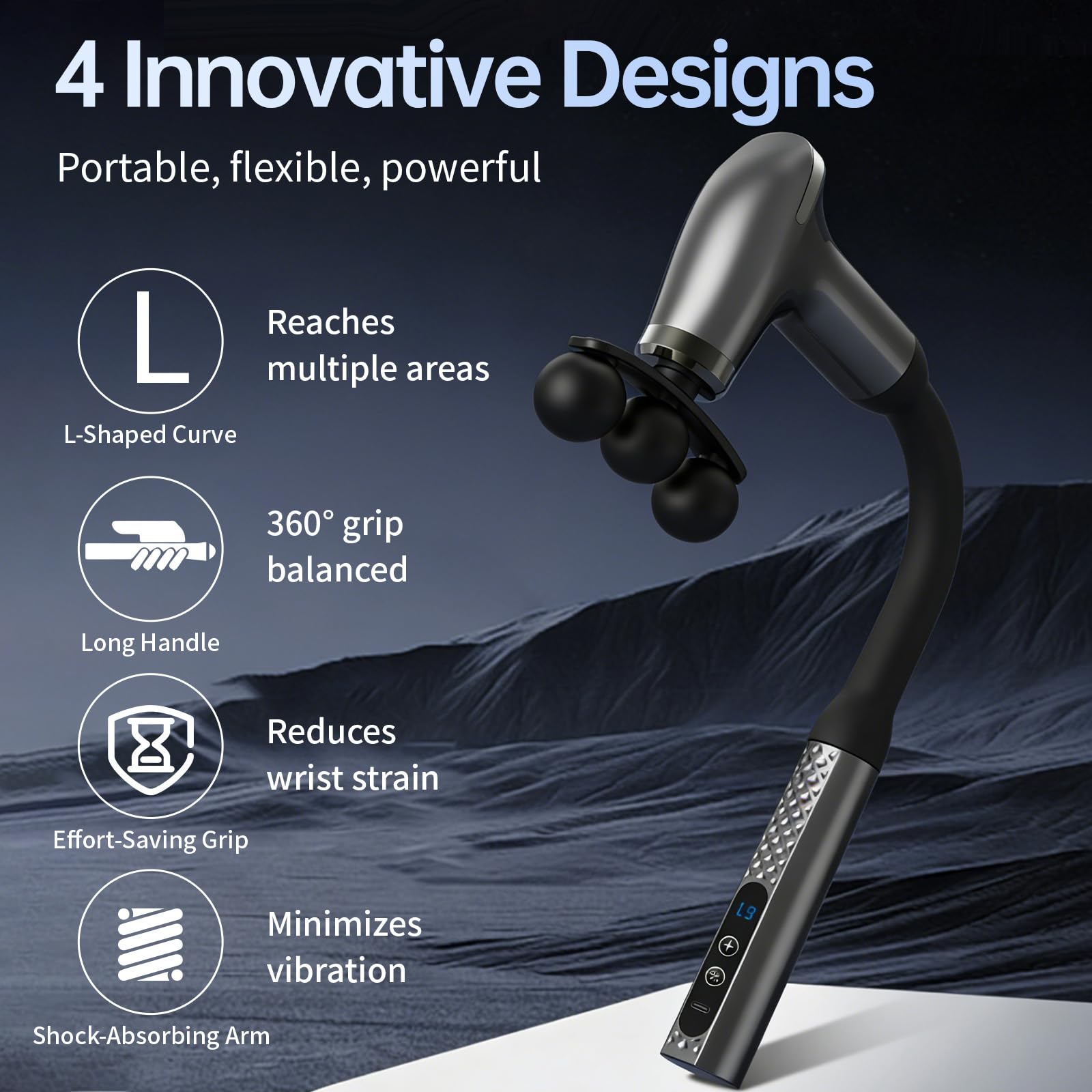 GrekoGadgetra massage gun silicone grip reduces hand fatigue during use