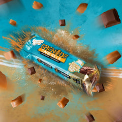 Grenade Carb Killa bar cross-section reveals dense center with caramel.
