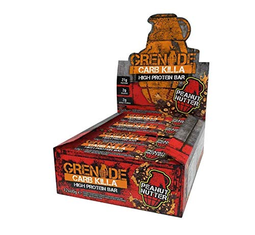 Grenade Carb Killa bar in hand demonstrates a post-training protein option