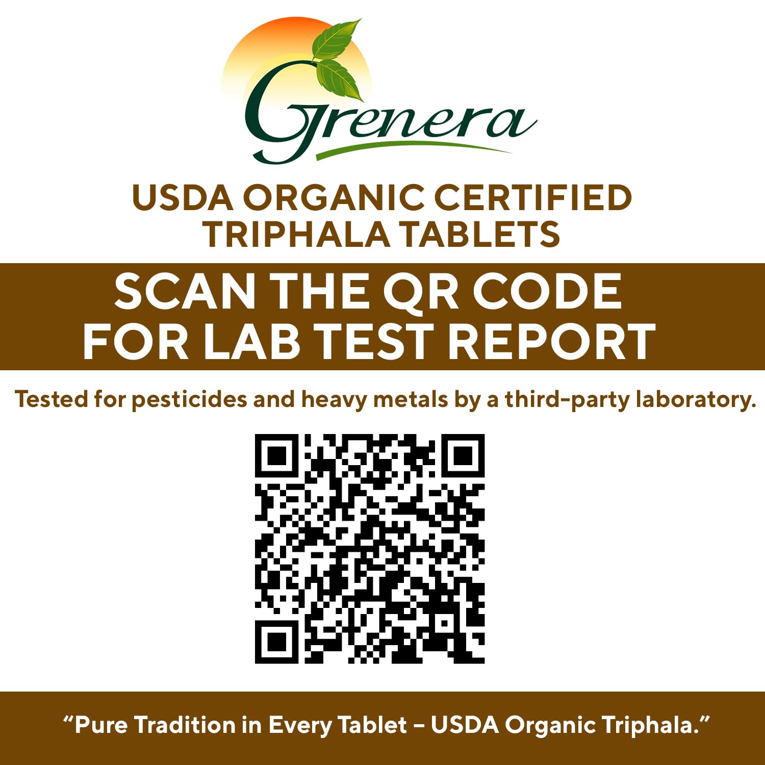 Close-up of uncoated Grenera Triphala tablets for easy swallowing.