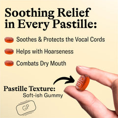 Front view of GRETHER'S Sugarfree Blueberry Pastilles pack highlighting gluten-free and lactose-free formula