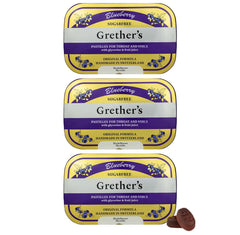 GRETHER'S Sugarfree Blueberry Pastilles tin close-up for lasting freshness