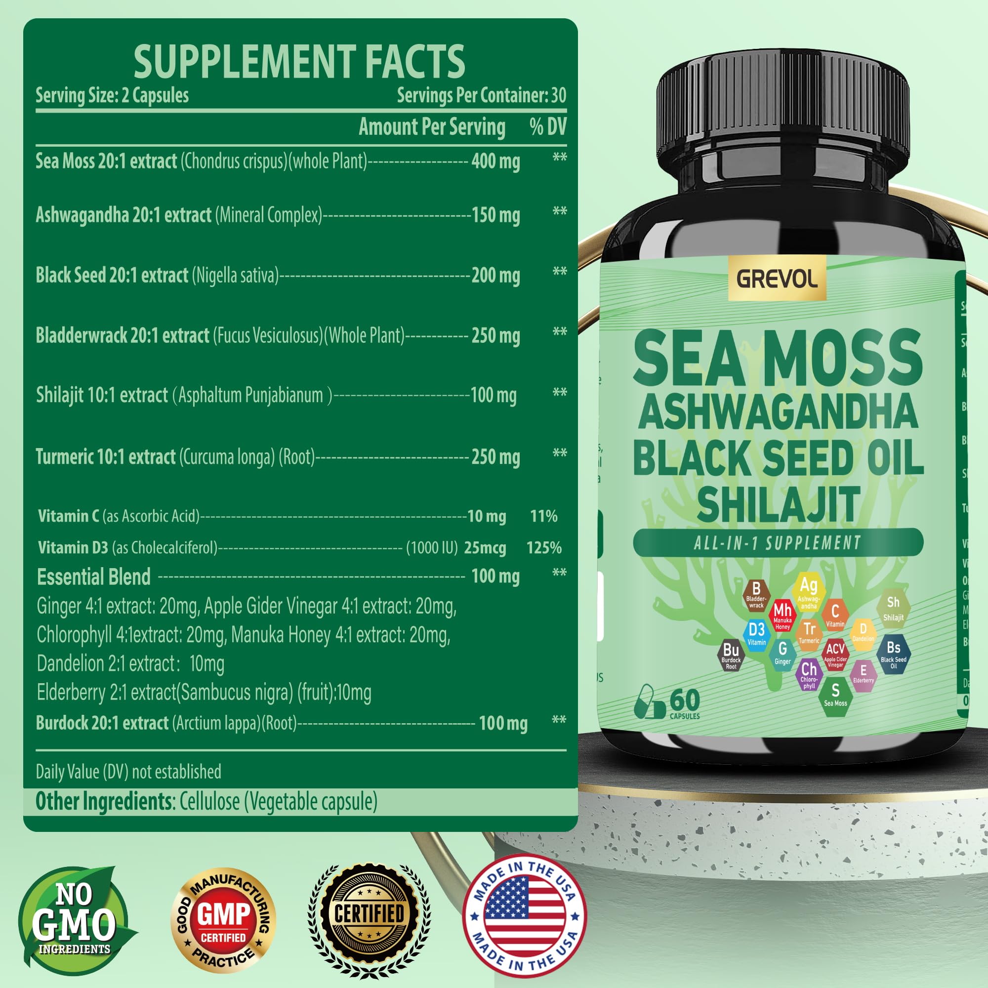 Grevol vegan-friendly capsules for daily use