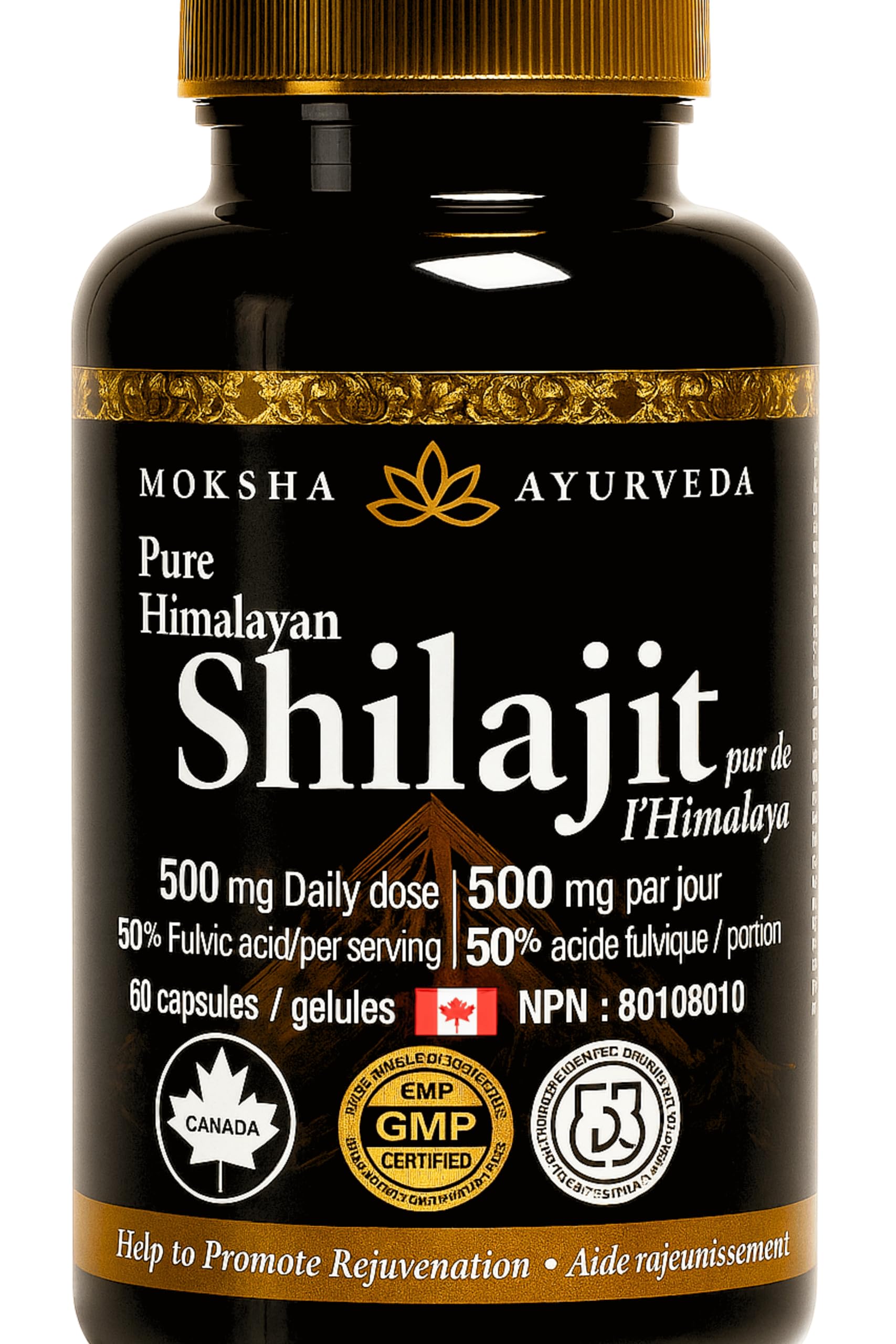 Greystone Tea Shilajit Ultra Gold bottle for energy and vitality.