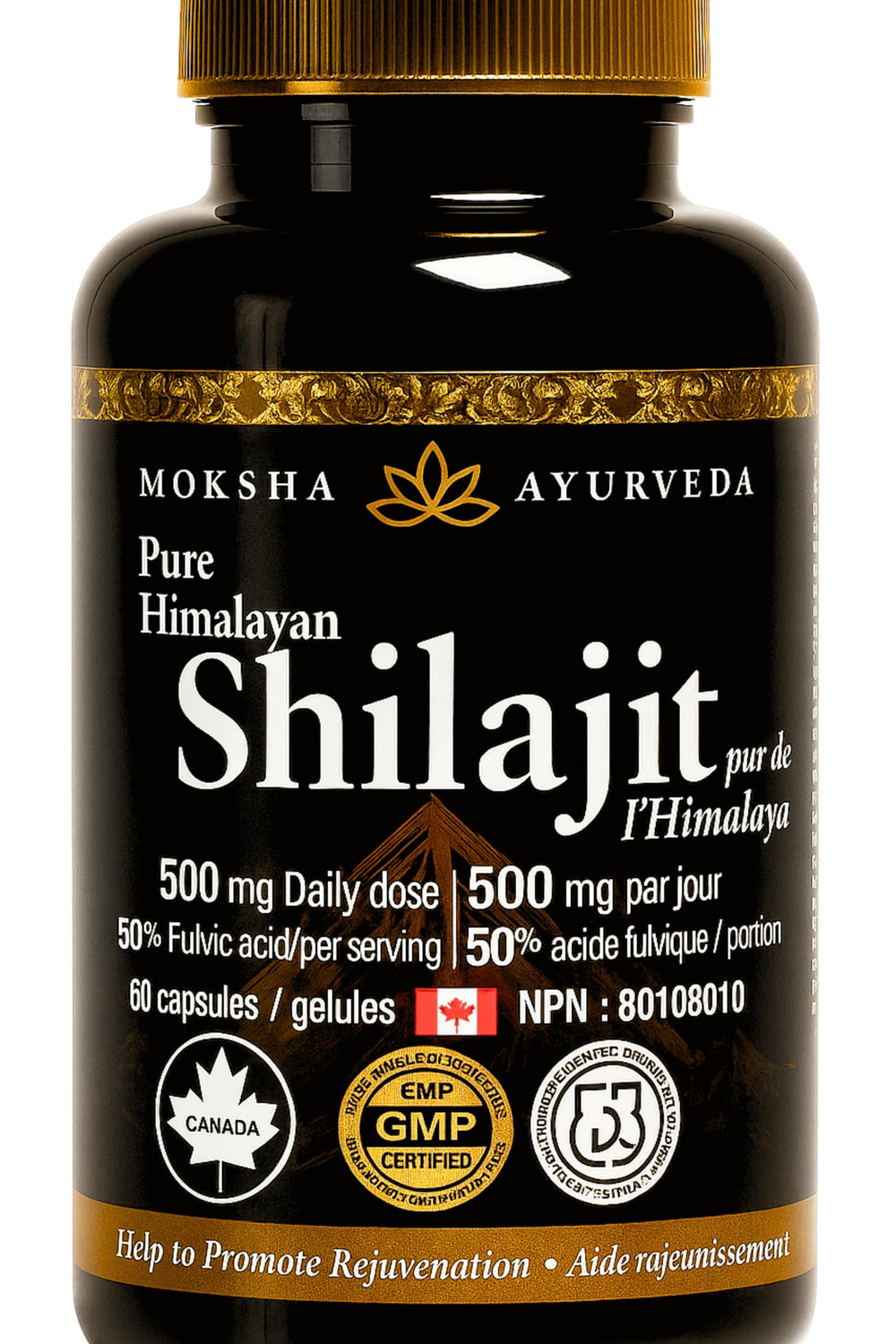 Greystone Tea Shilajit Ultra Gold bottle for energy and vitality.