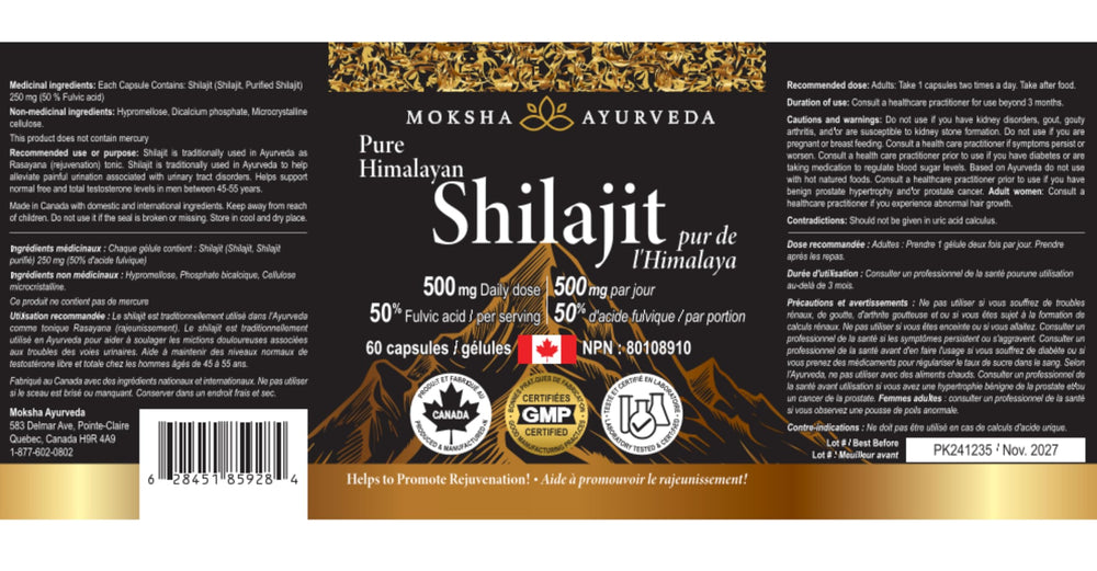 Packaging box of Greystone Tea Shilajit Ultra Gold, premium branding.