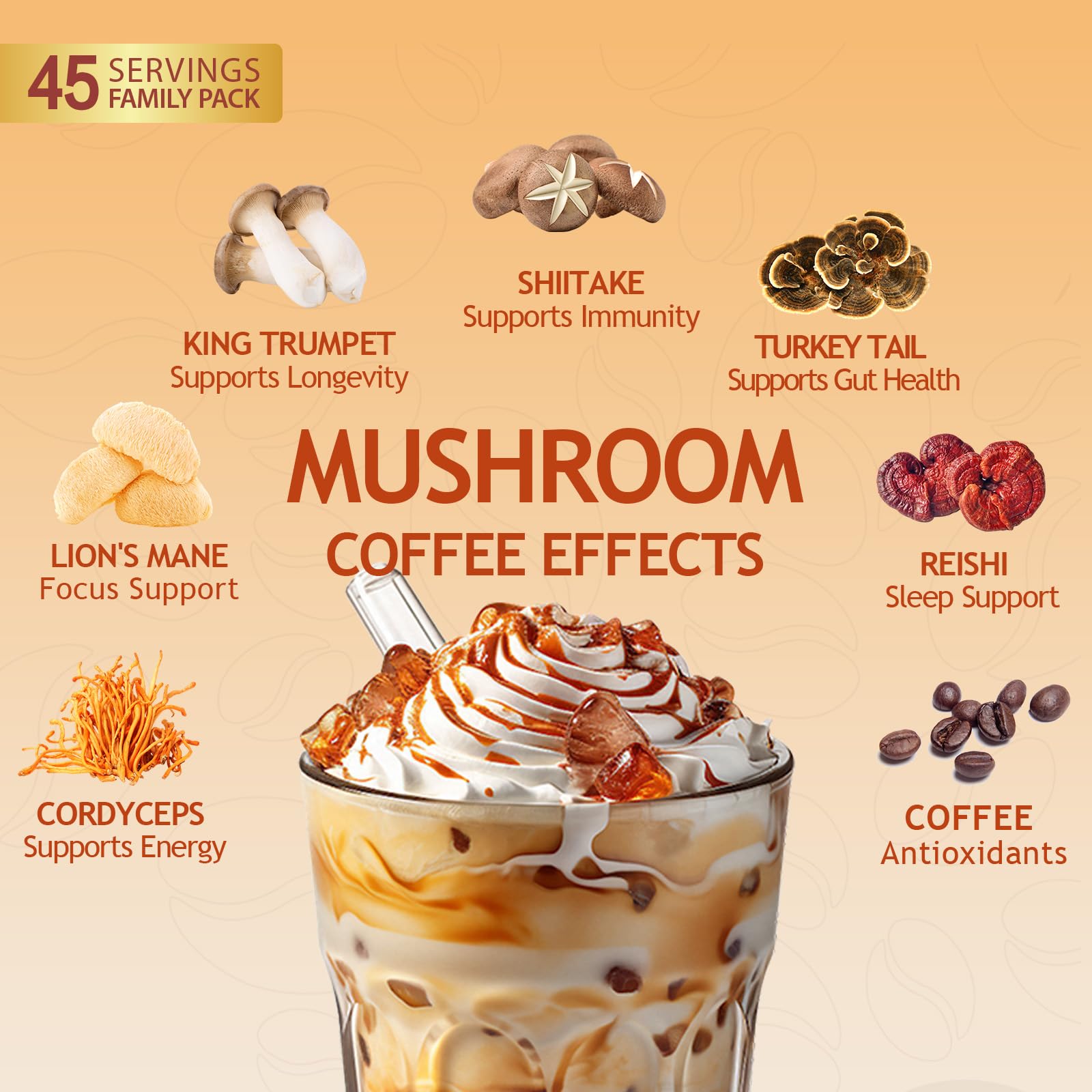 GRGTP Mushroom Coffee bag pour illustrating quick mix