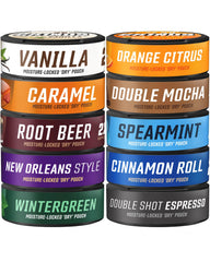 GRINDS 10-flavor pack pouches ready for tasting on the go.