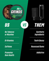 GRINDS Wintergreen can provides minty freshness with steady caffeine pacing.