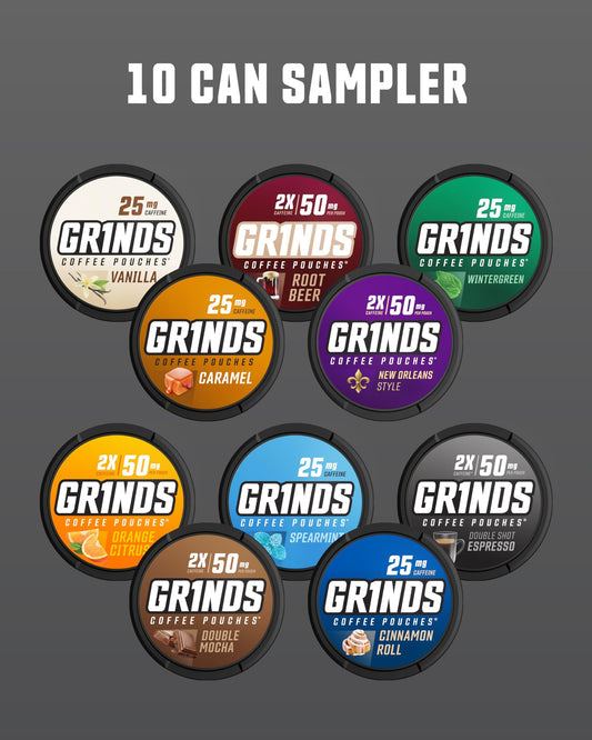 GRINDS Wintergreen pouch close-up with clean dry seal for mess-free use.