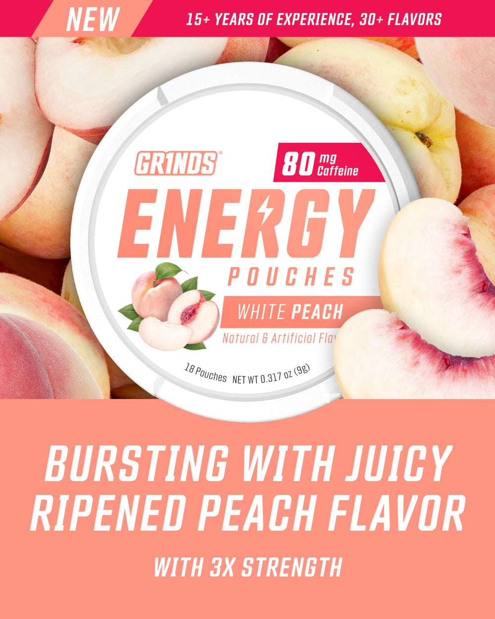 GRINDS Energy Pouches with B-vitamins support daily alertness.