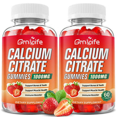 GrnLife calcium citrate gummies 60-count bottle for easy daily calcium intake