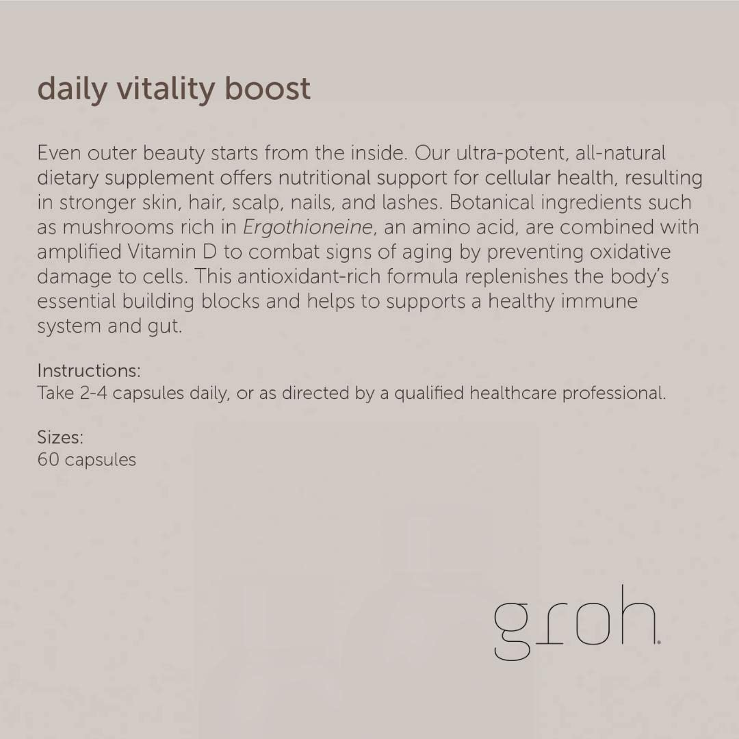 Groh ErgoD2 ingredient blend highlighted for antioxidant support.