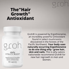 Groh product label art conveying natural formulation.