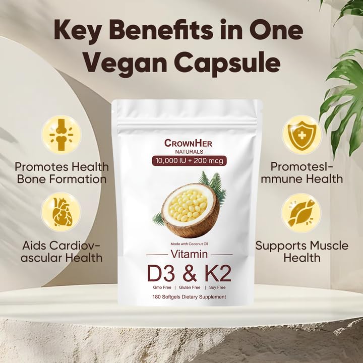 GROHESE Crown Her Naturals D3K2 capsules closeup shows softgel texture.