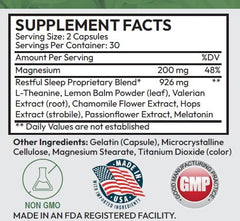 Ground Level Restful Sleep Formula capsules are easy to take before bed.