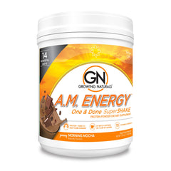 Growing Naturals One and Done SuperShake label closeup showing non GMO gluten free protein