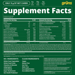 Grüns packaging shot emphasizes a 28-count bottle option.