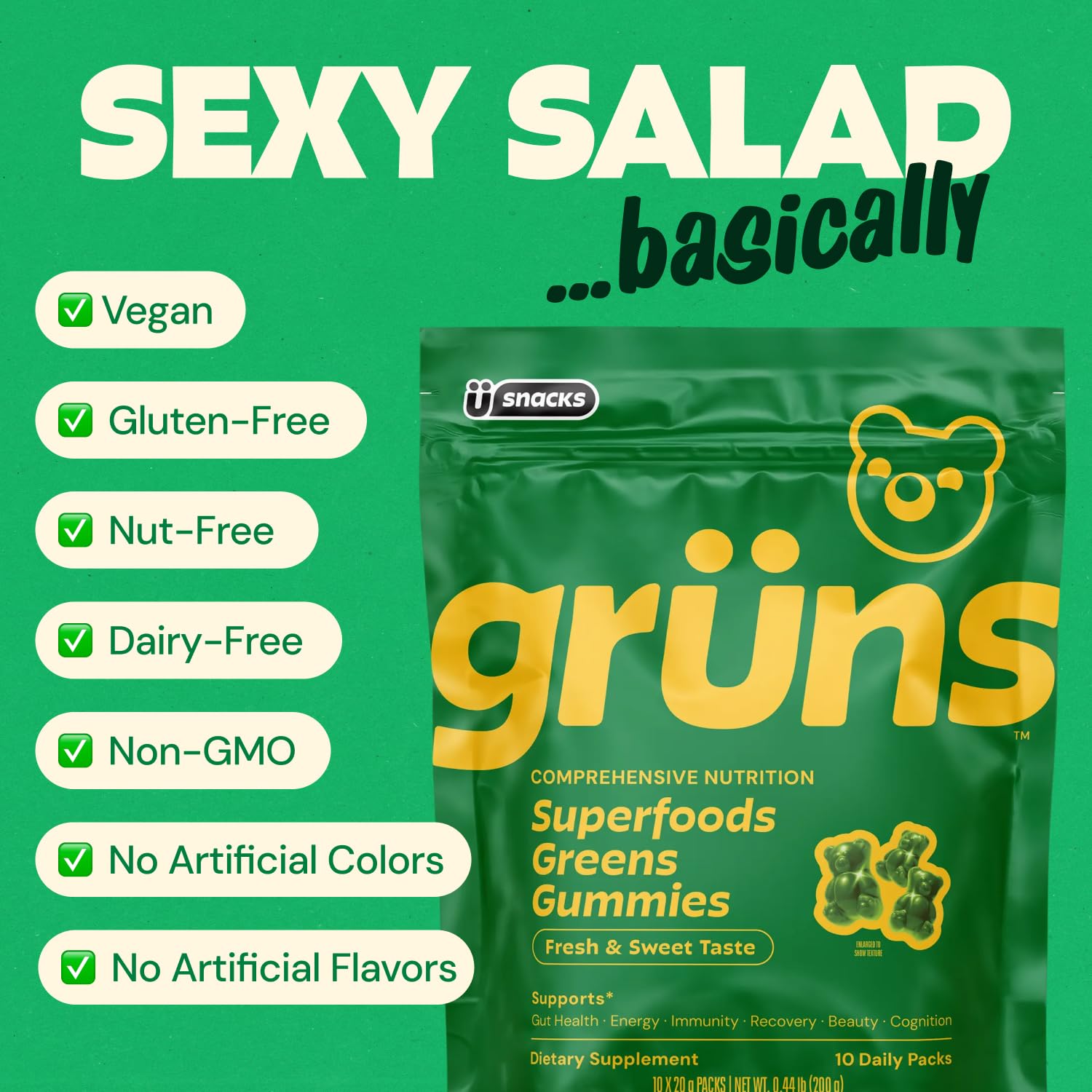 Grüns vitamins and minerals panel – methylated vitamins aid absorption.