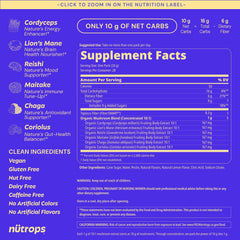 Grüns Nutrops Lions Mane gummies bottle for on the go wellness