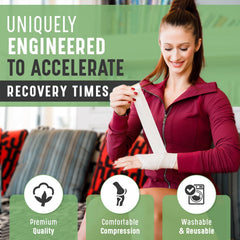 GT Elastic Bandage Wrap ends with hook and loop fasteners for secure self application