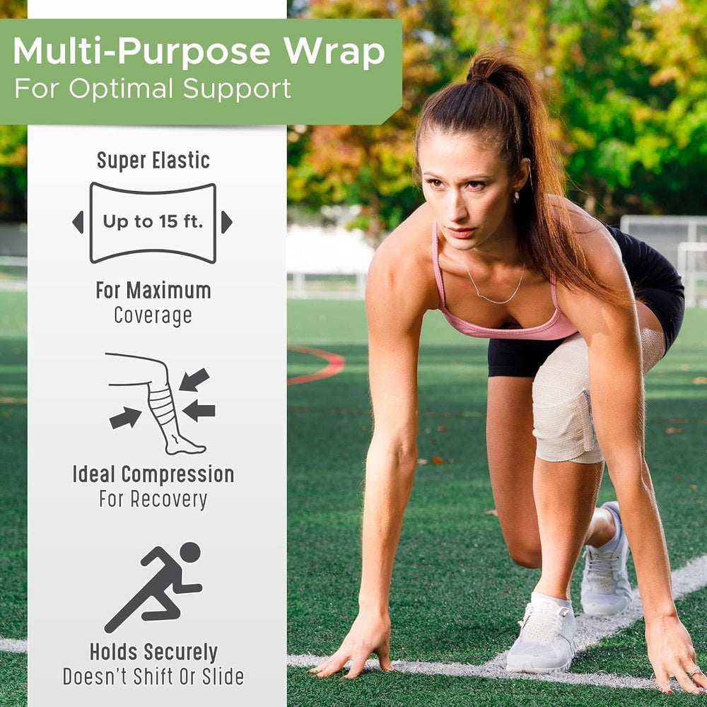 GT Premium Elastic Bandage Wrap demonstrates length from 5.5 ft to 15 ft for versatile coverage.