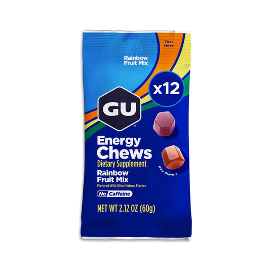 GU Energy Chews Rainbow Mix packaging for on-the-go fueling