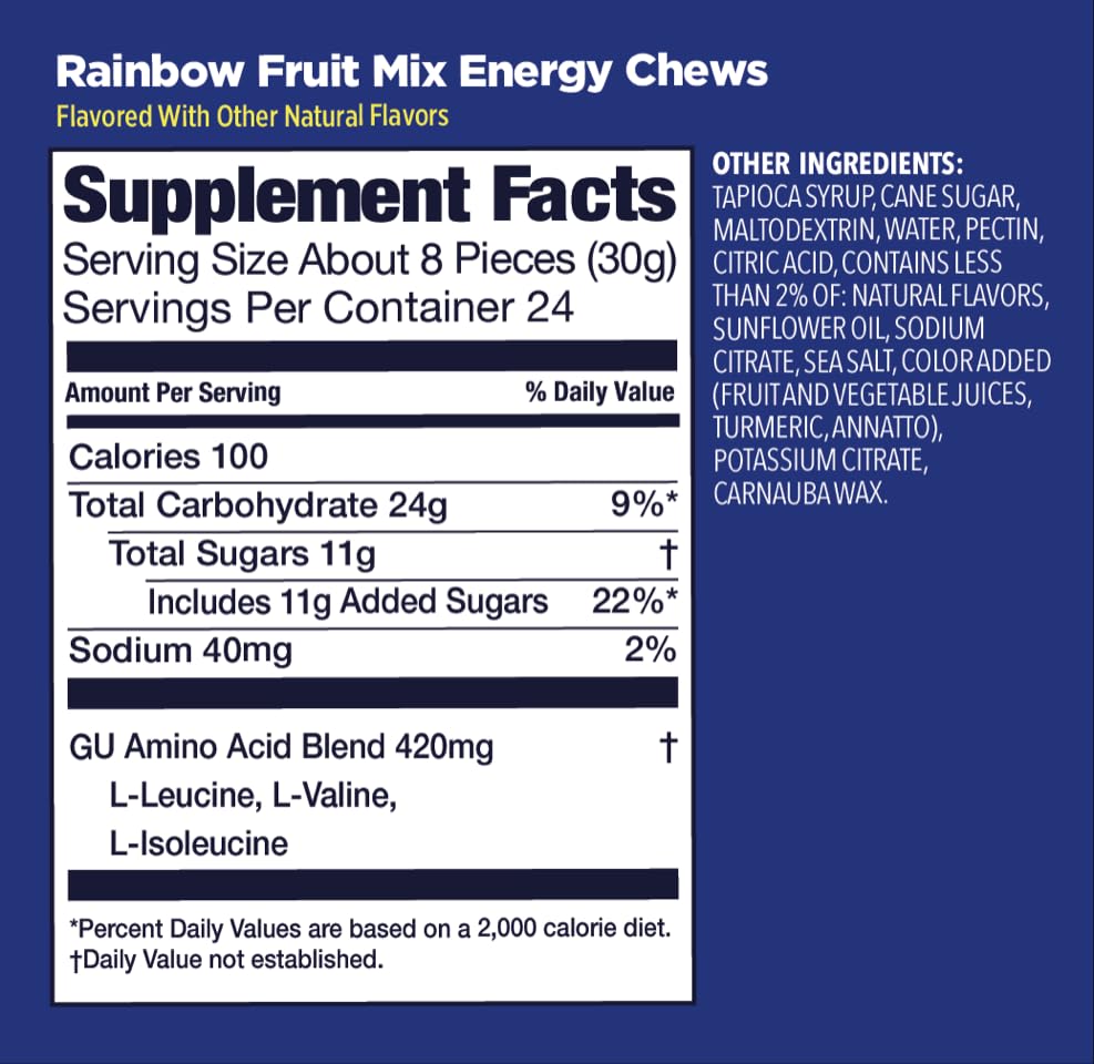 GU Energy Chews used by runners to sustain energy